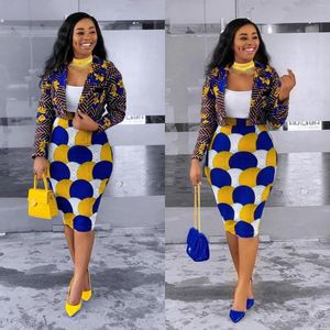 Skirts 2022 European And American Clothing African Plus Size Casual Small Suit Two-Piece Set Womens Geometric Mid-Calf