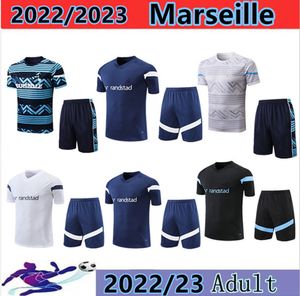 22/23 Neue Olympique Marseille Trainingsanzüge Polo-T-Shirts Weste Trainingsanzug Jogging-Set Fußball-Fußball-Trikots Kit Chandal Survêtement Maillots De Foot DX02