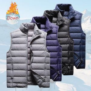 Herren Daunenjacke, 8XL, für Herren, Winter, ultraleicht, klassisch, warm, ärmellos, Weste, Herbst, lässig, Oberbekleidung, weiße Ente