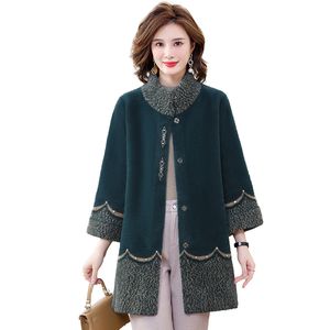 Damen-Trenchcoats, chinesischer Stil, Winter-Elegante Oberbekleidung, warmer asiatischer Mantel mit O-Ausschnitt für Mütter