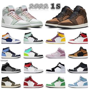 2023 Hotsaling Jumpman 1 1S Баскетбольная обувь мода замшевая пшеница Джорджтаун Средний шоколад Железный руда Орушите