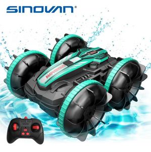 Sinovan Stunt RC Car 1200mAh 4wd Water Land 2in1 Remote Control Car 24G Double Side Flip Amphibious RC Drift Car Toys for Kid 28717096
