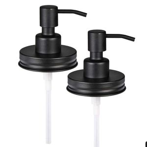 Storage Bottles Jars Mason Jar Liquid Soap Dispenser Lids Pump Sealing Stainless Steel Bottles For Regar Mouth Canning Caps No Gla Dhhf4