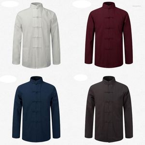 Herren-T-Shirts, Herren-Baumwoll-Flüssigkeitsoberteile, Bekleidungsanzüge für Männer, Bluse, Hemd, Hanfu-Uniform, traditionelle chinesische Kleidung, Tang-Anzug