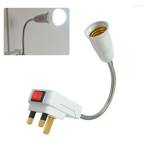 Suportes da lâmpada 22cm 260V 13A E27 LUZ BULLE SUPORTE Flexível Adaptador de parede Conversor de soquete UK Acessórios de iluminação de plugue