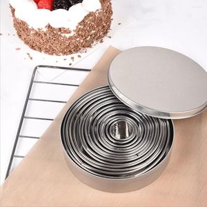 Baking Moulds Cookie Mould Stainless Home-made Biscuit Circle Pastry Cutters Mousse Tiramisu Ring Molds Pudding Cake DIY 12pcs/set