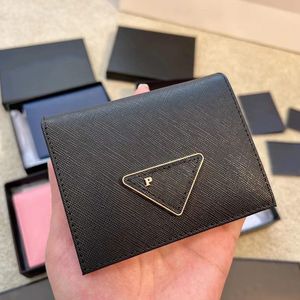 portafoglio corto porta carte di credito donna portafogli da uomo borsa portamonete di design con cerniera pochette quadrata in vera pelle di vacchetta triangolo 5A