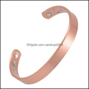 Bangle Bangle Fashion Magnet Therapy Armband för artrit smärta Relief Hälsa Healing smycken Blomma Mönster Öppet DropshipBangleban Dh46p