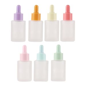 100pcs 30 ml garrafa de gotas de gotas de vidro fosco para perfume vazio espesso de amostra sérico recipientes de soro