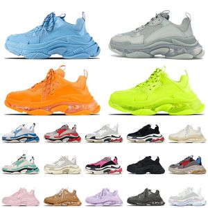 2023 Fashion Triple S Designer Shoes 17FW Pairs Donna Uomo Crystal Bottoms Triple Clear Sole Bianco Filigrana nera Pink Red Orange Platform Sneakers Taglia Eur 36-45