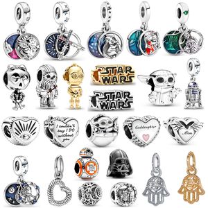 Det nya populära 925 sterlingsilverberlocket Elephant Palm Robot Skeleton Pendant är lämpligt för Pandora Armband Halsband Accessoarer Dam DIY Smycken Produktion