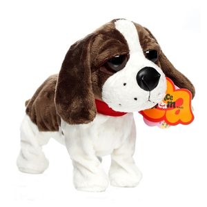 Animais de estimação eletrônicos de controle de som robôs cães bark stand walk fofo interactive Toys Dog Husky Pekingese para crianças 221105