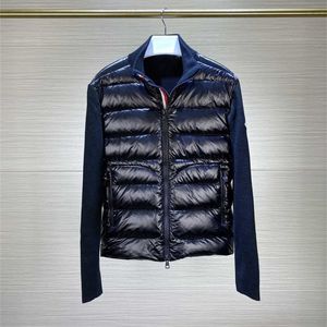 Parka da uomo in piumino Monclair Giacche invernali da uomo in lana lavorata a maglia e imbottitura in anatra bianca patchwork con cerniera cardigan uomo cappotti autunnali 989