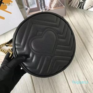 luxury bags Designer bags Round Handbags shoulder bag clutch heart chain black purse cowhide corssbody evening messenger women purses pouch