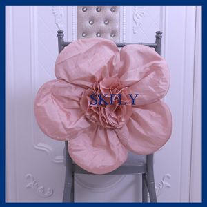 Stoelhoezen CH015C 10 stks/ veel mooie elegante grote grote enorme fancy decoratie blush roze bloem met lint