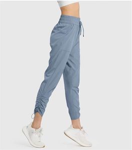 LL Kadın Yoga Dokuzuncu Pantolon İtme Fitness Jogging Sweatpants Yumuşak Yüksek Bel Kalça Kaldırma Elastik Pantolon 7 Renk L200106