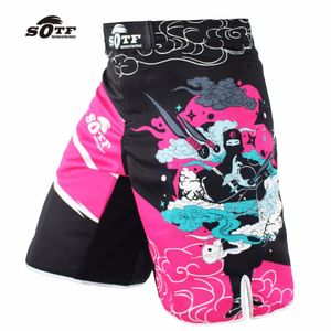 Trunks de boxe sotf mma rosa samurai shorts de boxe respirável de tigre taekwondo misto de artes marciais calças de treinamento mma ginout roupas de ginástica 221105