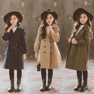 معطف Windbreaker Girls Judts Stuck Outerwear Kids Coats الأطفال في سن المراهقة سترات مزدوجة الصدر 3-16Y SPRING Autumn Trench Outfits CA173