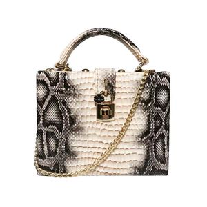 Embossed python print leather women's bag bellows single shoulder cross body PU ZD698