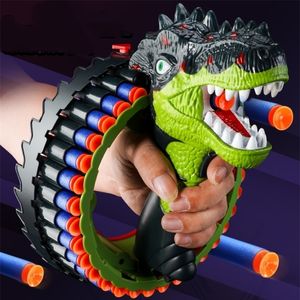 Novel Games Children Dinosaur Burst Large Capacity Soft Bullet Shooting Toy uppladdningsbart pojkspel utomhus 221105