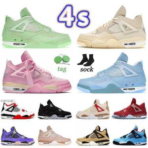 2023 Desginer 4 4s Pink Basketball Shoes Men Women Black Canvas Sneakers University Blue White Sail Cactus Jack Shimmer SP Pine Green FireJORDON JORDAB