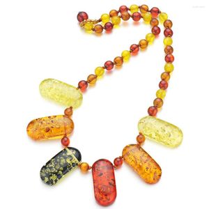 Choker Stylish Amazing Baltic Simulated Delicate Beads Chainpendant Multicolor Necklace For Women's Girls Accessories DL60801