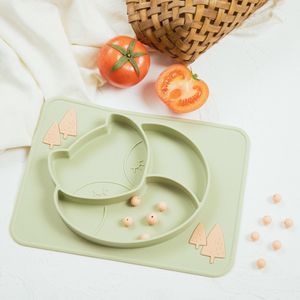Cups Dishes Utensils 100% Food Grade Baby Feeding Dining Plate Cute Silicone Sucker Tableware Infant Kids Supplementary Bowl Soft 221104