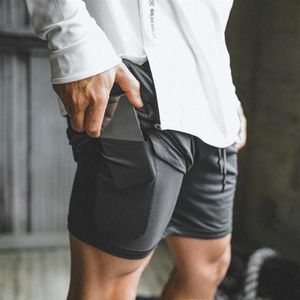 New Arrival Summer Double-Deck Mens Shorts Fitness Bodybuilding Breathable Quick Drying Short Gyms Men Casual Joggers Knee Length 2940