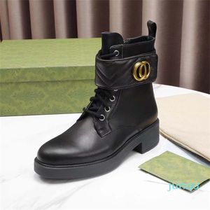 Martin Boots Short Boots Boots Boots Lace-Up Shoes Classic Women Women Swice Metal Buckle Casual Autumn and Winter 35-43 ياردة 6 سم.