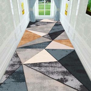 Carpets Nordic Style Hallway Carpet Geometric Aisle Corridor El Stair Floor Mat Party Wedding Area Rugs Anti-Slip Runners Rug
