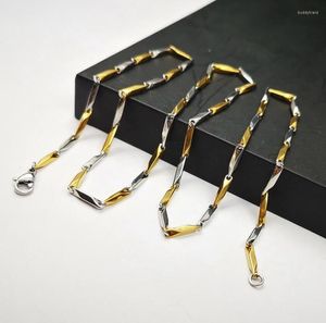 Anhänger Halsketten Dünne 2mm 21,6 zoll Silber mit Gold Edelstahl Stick Link Kette Halskette Für Frauen Herren Schmuck gute Geschenke
