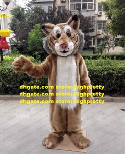 Bobcat Wildcat Wild Cat Mascot Costume Ocelot Lynx Vuxen Tecknad karaktär Välkommande Banque Company Kick-off ZZ9543