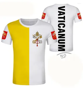 Herr t-skjortor vatikan stadsstat skjorta diy gratis skr￤ddarsydd namn nummer moms t-shirt nation flagga va latin r￶d land text logotyp