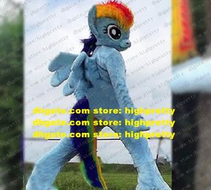 Rainbow Daisy Pony Flying Horse Mascot Costume Vuxen Tecknad karaktärdräkt Suit Amusement Park Corporate Image Film ZZ9531