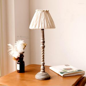 Table Lamps Retro French Lamp Rustic Led Desk American Decor Bedroom Bedside Night Light Lights Decorative Luminaires Decoration