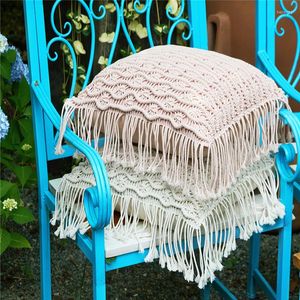 Pillow Handmade Crochet Back Decorative Hand Rests Pography Props Protable Travel Bedding Sofa Seat Chair Pillows