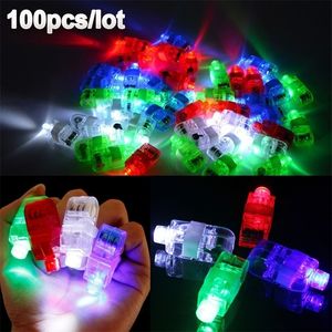 LED Light Sticks 100 st / Lot Finger Lights Glowing Dazzle Color Laser Emitting Lamps Christmas Wedding Celebration Festival Party Decor 221105