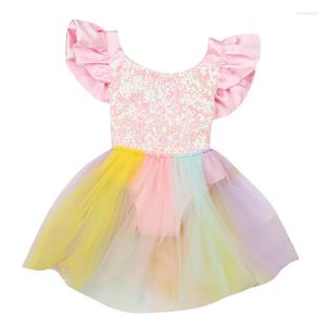 Mädchen Kleider Geboren Kleinkind Baby Mädchen Spitze Tutu Strampler Kostüm Outfits Sommer Ballkleid Mit Hosen