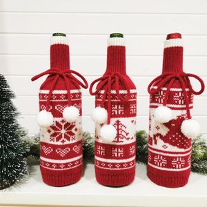 Decorações de Natal Conjunto de garrafas de vinhos de malha