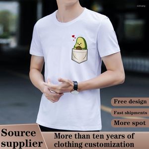 Koszule męskie i koszulka damska Summer Summer Avocado Print Drukowanie okrągłe szyję biały krótki rękaw