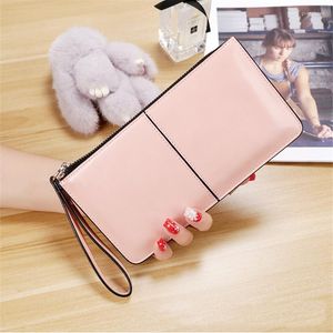 Wallets Long Women's Wallet Zipper Buckle Korean Version Large Capacity Hand Bag Oil Wax Leather Phone