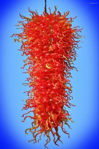 Chandeliers Dale Chihuly Style Red Murano Glass Large Luxury Hanging LED For El Lobby Decor