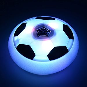 Sports Toys Air Power Futbol Futbol Hover Disk Oyuncak Köpük Tamponları ve Hafif Müzik Led Işıkları Yüzen Top Oyunu