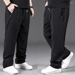 Men's Pants Plus Size Casual Men's Summer Thin Style Ice Silk Black Sports Trousers Mens Straight Baggy