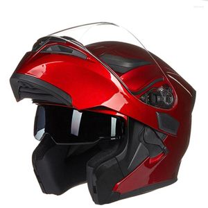 Caschi da moto Casco integrale leggero apribile con doppia visiera Casco comodo e morbido Colore opzionale degli accessori in vetro