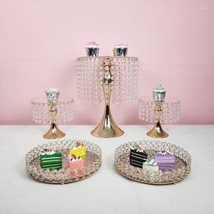 Bakeware Tools 5pcs /lot Gold Acrylic Cake Stand Wrought Iron Exquisite Rack Base Dessert Wedding Party Table Candy Bar Decor