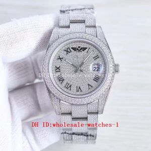 5-Sterne-Super-9-Stil-Volldiamantuhr President Datejust 41 mm 228236 Römisches Zifferblatt Automatische 18-karätige Saphiruhren Herren-Armbanduhren