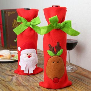 Gift Wrap 2st Christmas Wine Bottle Set Decorations Slitte Champagne Bag Tree Milu Deer