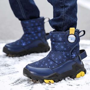 Meninos infantis de inverno meninas moda moda imperme￡vel sapatos quentes crian￧as tornozelo grosso n￣o deslizamento botas de neve botas