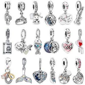 The New Popular 925 Sterling Silver Charm Classic Guitar Pendant Is Suitable for Bracelet Necklace Ladies DIY Jewelry Fashion Accessories